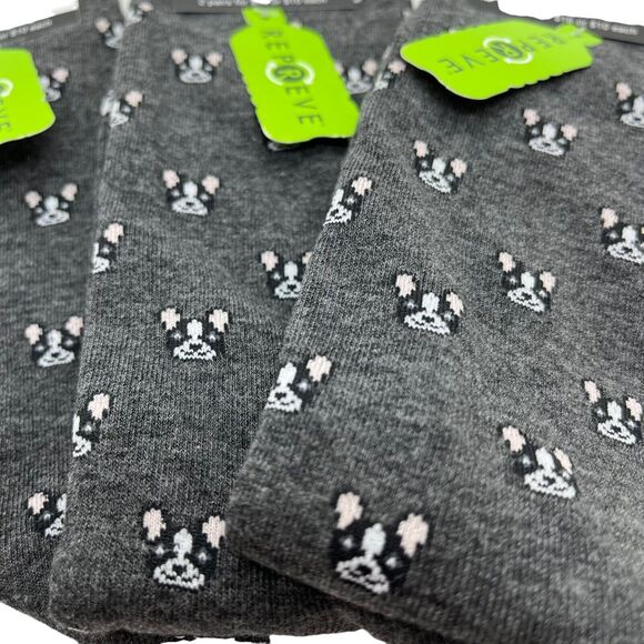Bar III Men's Bulldog Boxer Frenchie Dog Socks size 7-12 Gray Lot of Three - Picture 4 of 15
